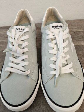 Dr. Scholls Light Green Canvas Chevron Platform Sneakers - Size 9